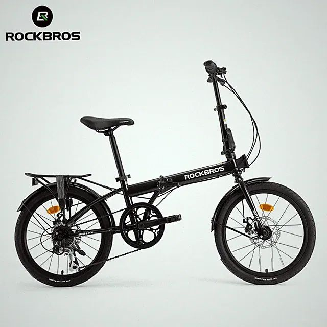 ROCKBROS SKN 20"Folding Bike Steel Frame 7 Speed Disc Brakes with Fenders & Rack